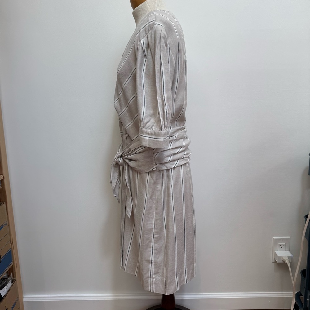 Finley Bohemian Stripe Linen Blend Wrap Dress - Picture 5 of 12